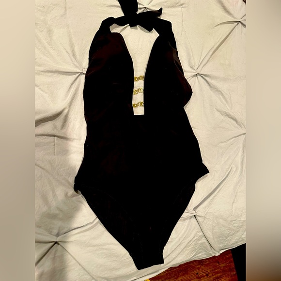 Tory Burch Other - Tory Burch deep plunge black one piece